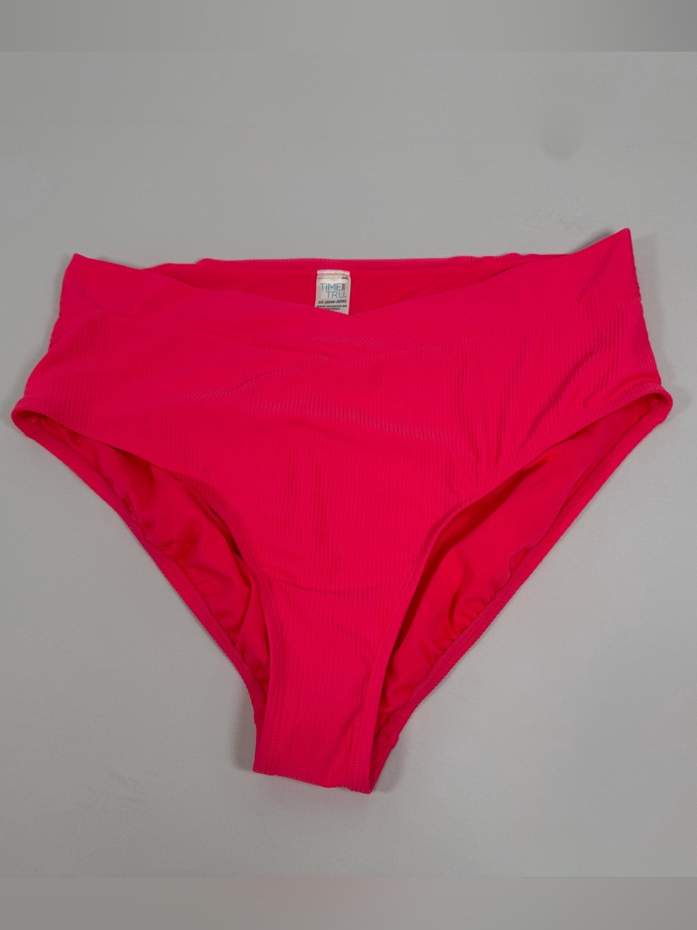 Time and Tru Vibrant Pink High-Rise Bikini Bottom Size 2X (20W-22W)